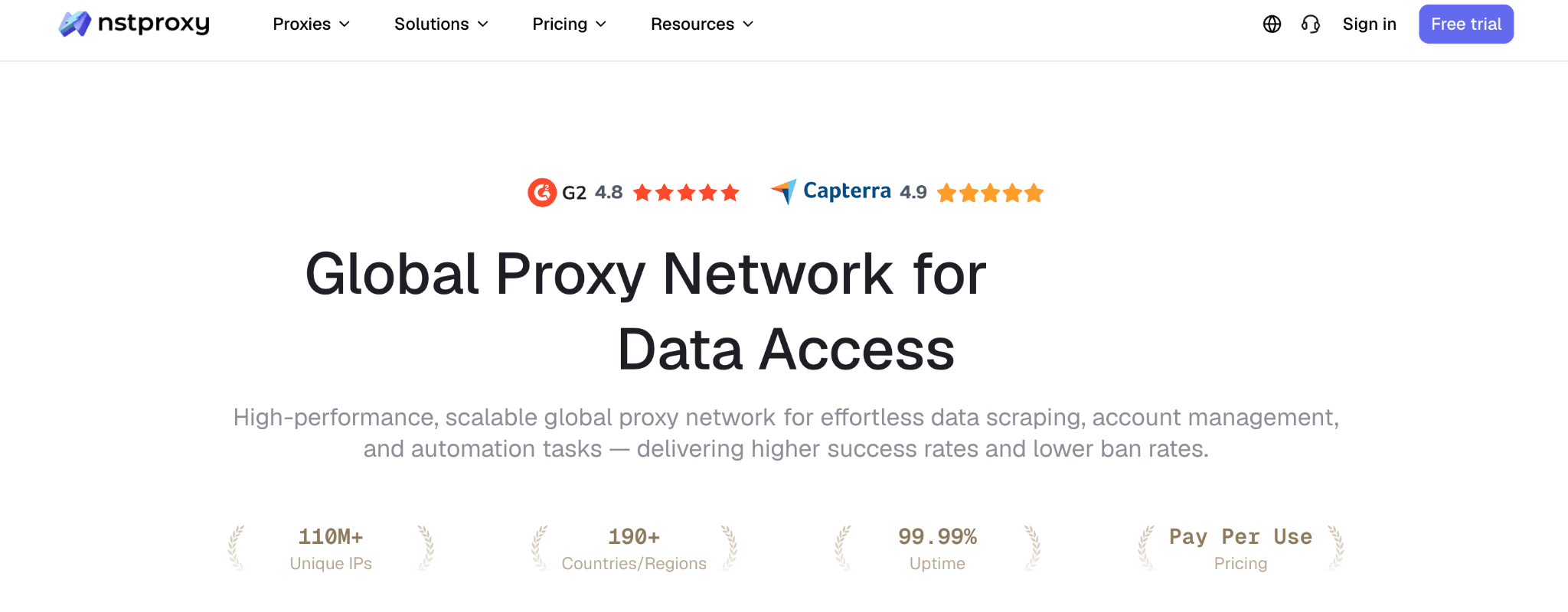 Nstproxy home page