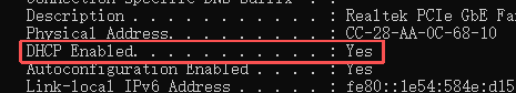 ipconfig