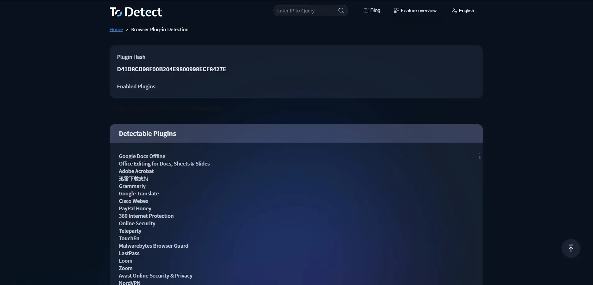 browser plugin detection tool